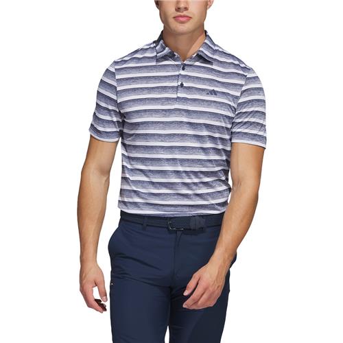 Adidas Two-Color Striped Golf Mens Polo Shirt. Printing is available for this item.