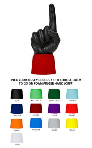 UltimateHand Foam Finger Black Hand/Jersey Combo