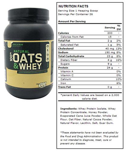 Optimum Nutrition Natural 100% Oats & Whey