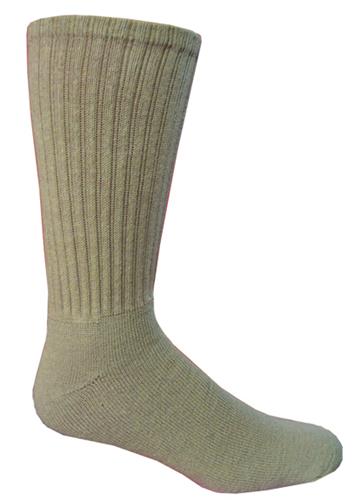 Pro Feet Khaki Cotton Crew Socks-Closeout