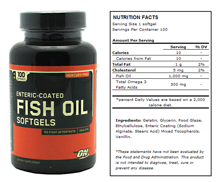 E22787 Optimum Nutrition Fish Oil Dietary Supplement