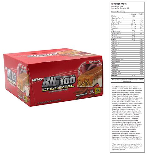Met-Rx Big 100 Colossal Meal Replace Bar Apple Pie