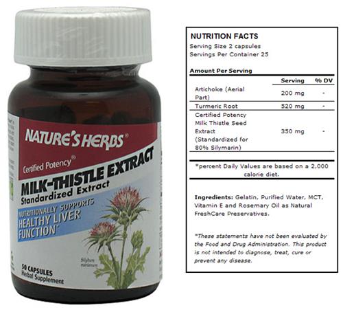 Nature's Herbs Milk-Thistle Extract Liver Suppl.