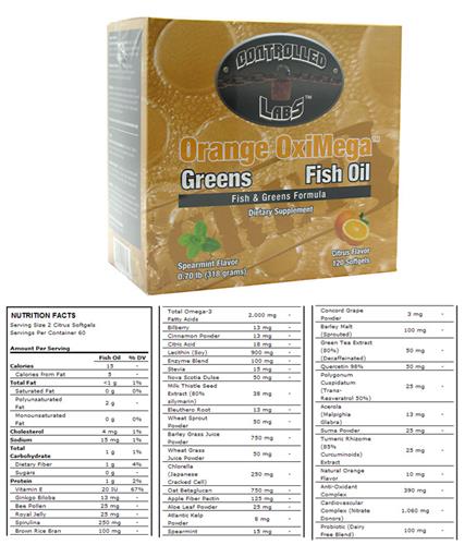 Orange OxiMega Fish & Greens Formula Fish Oil