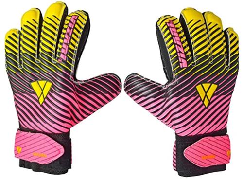 Saturn F.P. Goalkeeper Gloves W/ Finger Support-Pink/Yellow
