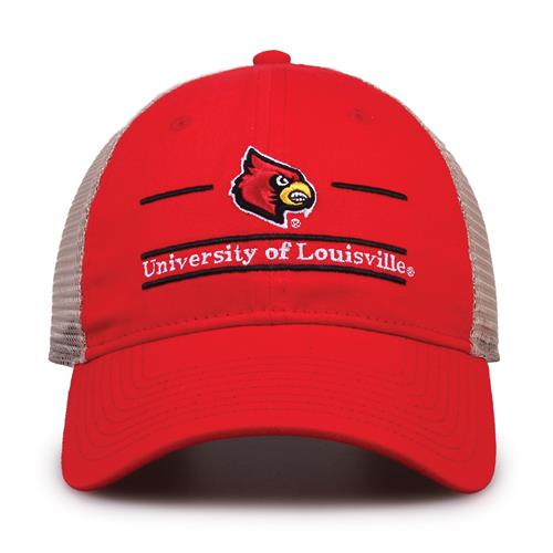 G180 The Game Louisville Cardinals Relaxed Trucker Mesh Split Bar Cap