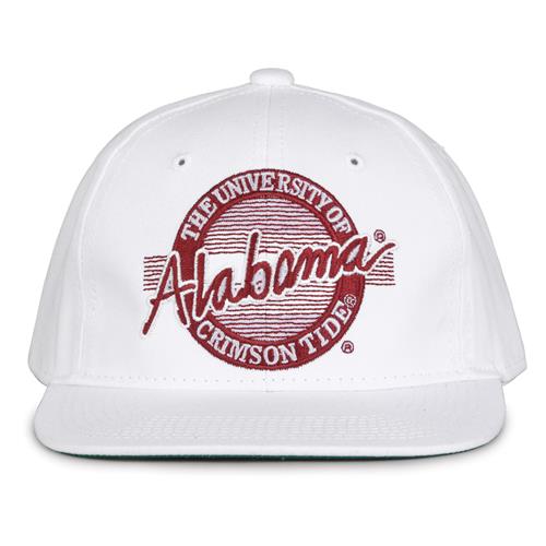 G220 The Game Alabama Crimson Tide White Retro Circle Throwback Cap