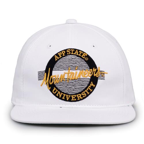 G220 The Game Appalachian State Mountaineers White Retro Circle Throwback Cap