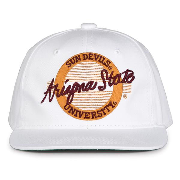 G220 The Game Arizona State Sun Devils White Retro Circle Throwback Cap