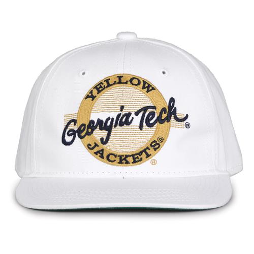 G220 The Game Georgia Tech Yellow Jackets White Retro Circle Throwback Cap