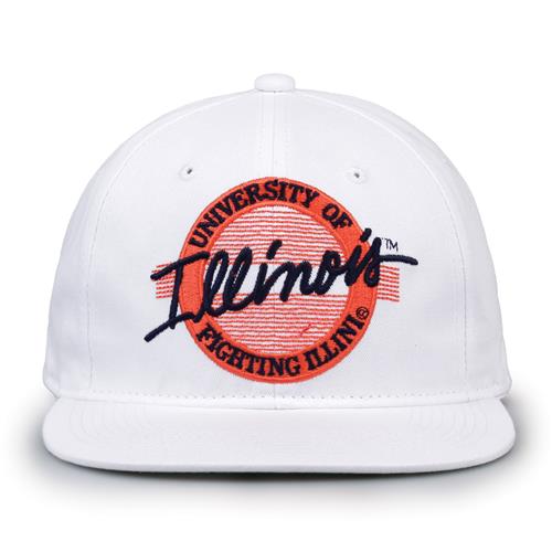 G220 The Game Illinois Fighting Illini White Retro Circle Throwback Cap