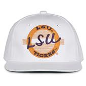 G220 The Game LSU Tigers White Retro Circle Throwback Cap