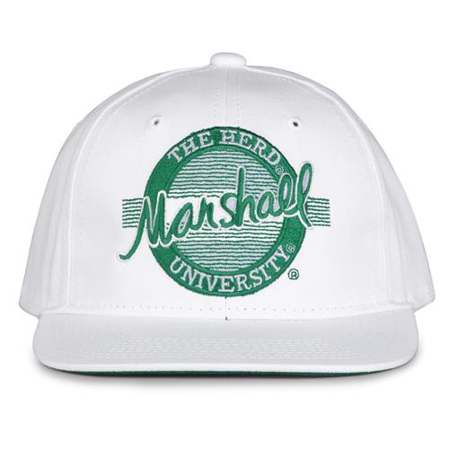 G220 The Game Marshall Thundering Herd White Retro Circle Throwback Cap