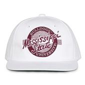 G220 The Game Mississippi State Bulldogs White Retro Circle Throwback Cap