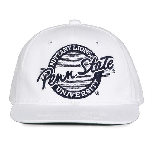 G220 The Game Penn State Nittany Lions White Retro Circle Throwback Cap