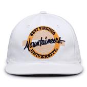 G220 The Game West Virginia Mountaineers White Retro Circle Throwback Cap