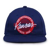 G225 The Game Kansas Jayhawks Team Color Retro Circle Throwback Cap