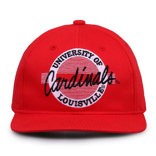 G225 The Game Louisville Cardinals Team Color Retro Circle Throwback Cap