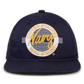 G225 The Game Navy Midshipmen Team Color Retro Circle Throwback Cap