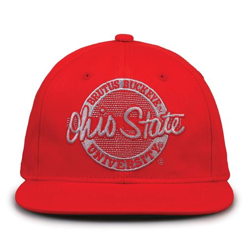 G225 The Game Ohio State Buckeyes Team Color Retro Circle Throwback Cap