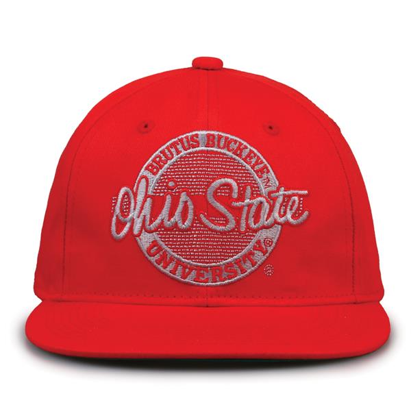 G225 The Game Ohio State Buckeyes Team Color Retro Circle Throwback Cap