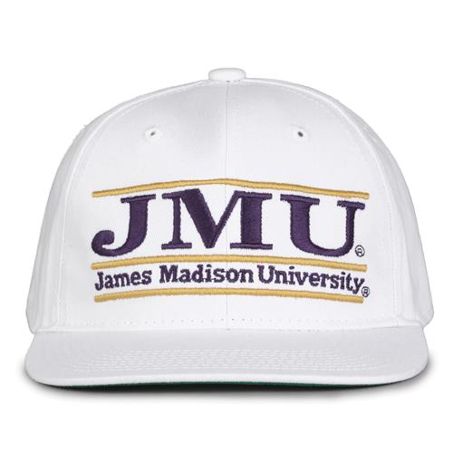 G230 The Game James Madison Dukes White Retro Bar Throwback Cap