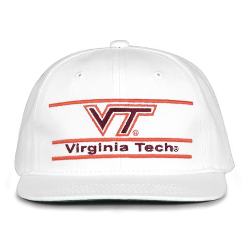 G230 The Game Virginia Tech Hokies White Retro Bar Throwback Cap