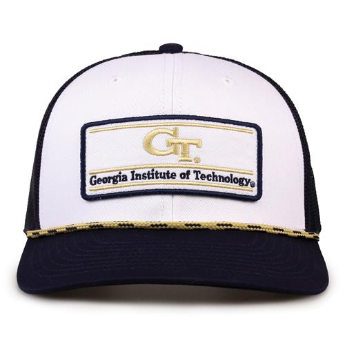 G452R The Game Georgia Tech Yellow Jackets Rope Trucker With Bar Patch Cap G452r