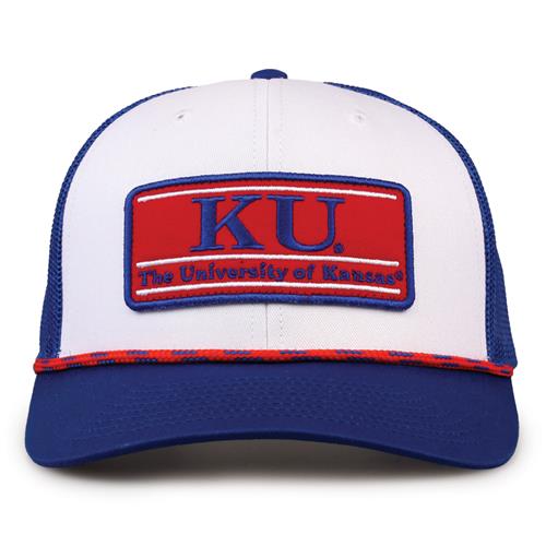 G452R The Game Kansas Jayhawks Rope Trucker With Bar Patch Cap G452r
