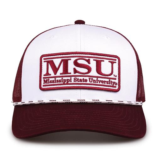 G452R The Game Mississippi State Bulldogs Rope Trucker With Bar Patch Cap G452r