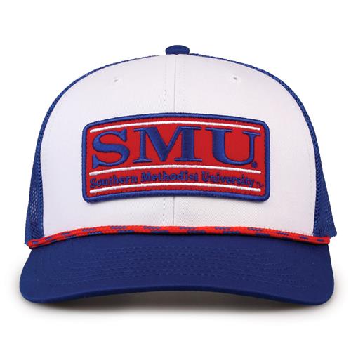 G452R The Game Southern Methodist Mustangs Rope Trucker With Bar Patch Cap G452r