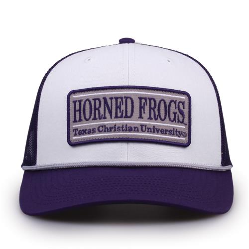 G452R The Game Texas Christian Horned Frogs Rope Trucker With Bar Patch Cap G452r