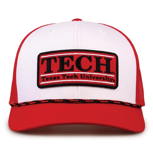 G452R The Game Texas Tech Red Raiders Rope Trucker With Bar Patch Cap G452r