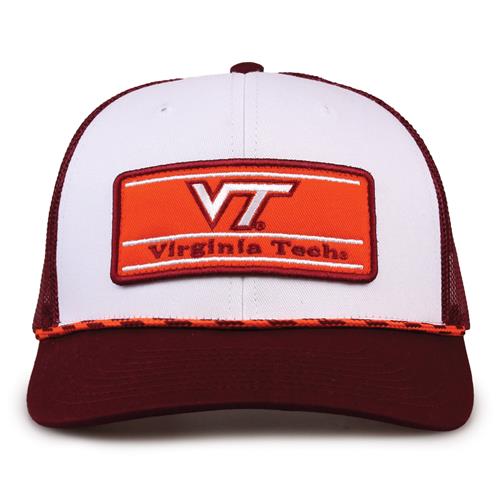 G452R The Game Virginia Tech Hokies Rope Trucker With Bar Patch Cap G452r