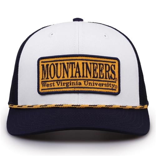 G452R The Game West Virginia Mountaineers Rope Trucker With Bar Patch Cap G452r