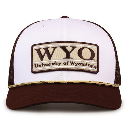 G452R The Game Wyoming Cowboys Rope Trucker With Bar Patch Cap G452r