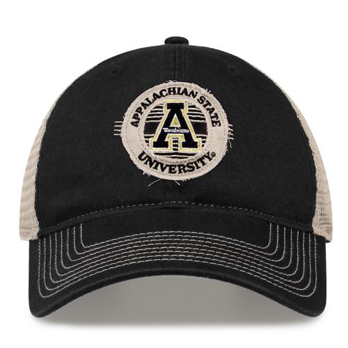 G880 The Game Appalachian State Mountaineers Soft Mesh Trucker With Frayed Patch Cap