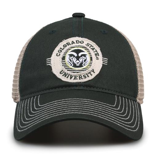 G880 The Game Colorado State Rams Soft Mesh Trucker With Frayed Patch Cap