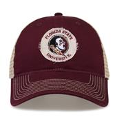 G880 The Game Florida State Seminoles Soft Mesh Trucker With Frayed Patch Cap