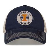 G880 The Game Illinois Fighting Illini Soft Mesh Trucker With Frayed Patch Cap