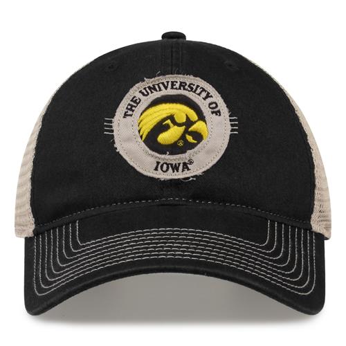 G880 The Game Iowa Hawkeyes Soft Mesh Trucker With Frayed Patch Cap