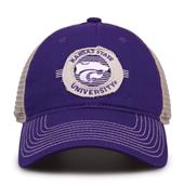 G880 The Game Kansas State Wildcats Soft Mesh Trucker With Frayed Patch Cap