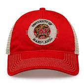 G880 The Game Maryland Terrapins Soft Mesh Trucker With Frayed Patch Cap