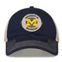 G880 The Game Michigan Wolverines Soft Mesh Trucker With Frayed Patch Cap