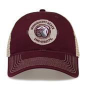 G880 The Game Mississippi State Bulldogs Soft Mesh Trucker With Frayed Patch Cap