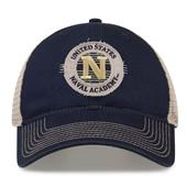 G880 The Game Navy Midshipmen Soft Mesh Trucker With Frayed Patch Cap