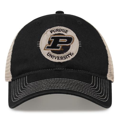 G880 The Game Purdue Boilermakers Soft Mesh Trucker With Frayed Patch Cap