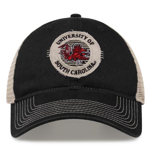 G880 The Game South Carolina Gamecocks Soft Mesh Trucker With Frayed Patch Cap