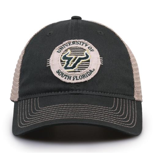 G880 The Game South Florida Bulls Soft Mesh Trucker With Frayed Patch Cap