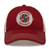 G880 The Game Stanford Cardinal Soft Mesh Trucker With Frayed Patch Cap